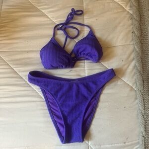purple texture bikini set